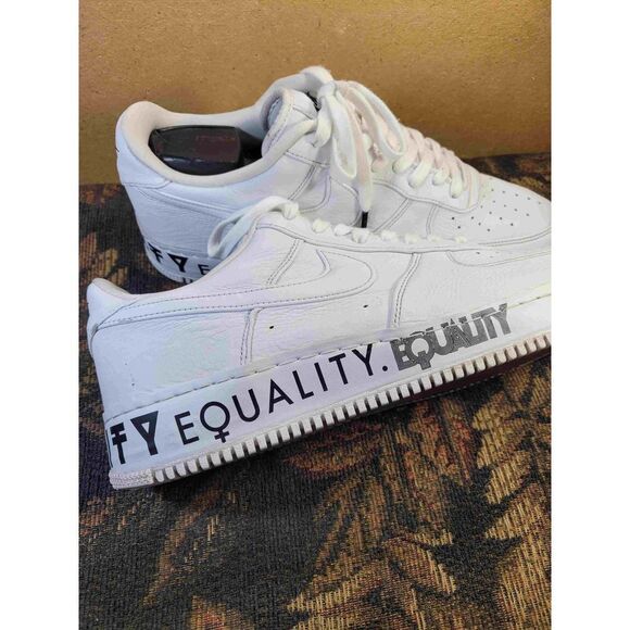Men's Nike White and Black Air Force 1 Low CMFT 'Equality'- Size 13 - Picture 8 of 14